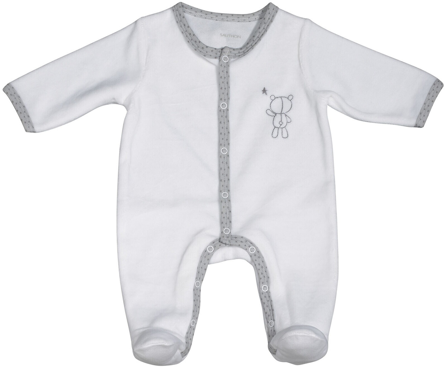 Sauthon Pyjama velours blanc Celeste - ours