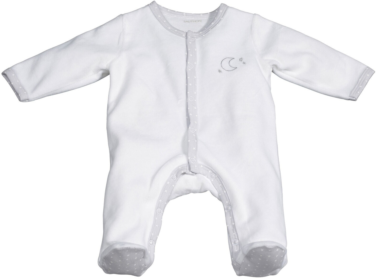 Sauthon Pyjama velours blanc Celeste - lune