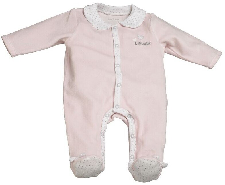 Sauthon Pyjama velours Lilibelle rose
