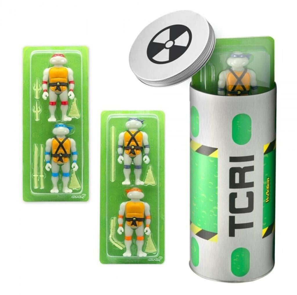 super7 Ooze Canister 4er-Pack GITD 10 cm SDCC 2020 (SUP7-RE-TMNTW01-OOZ-01)