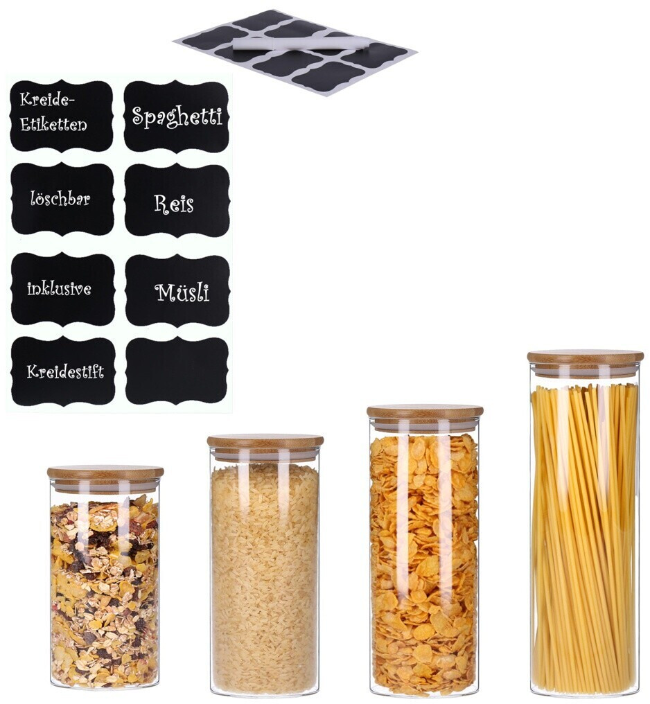 Georges Glass Jar Set with Bamboo Lid 4 pcs