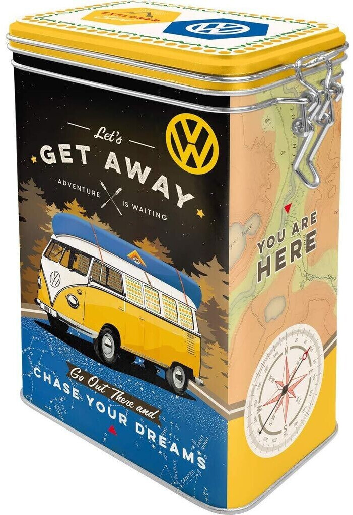 Nostalgic Art Storage Tin VW Bulli Lets get away 1,3 L