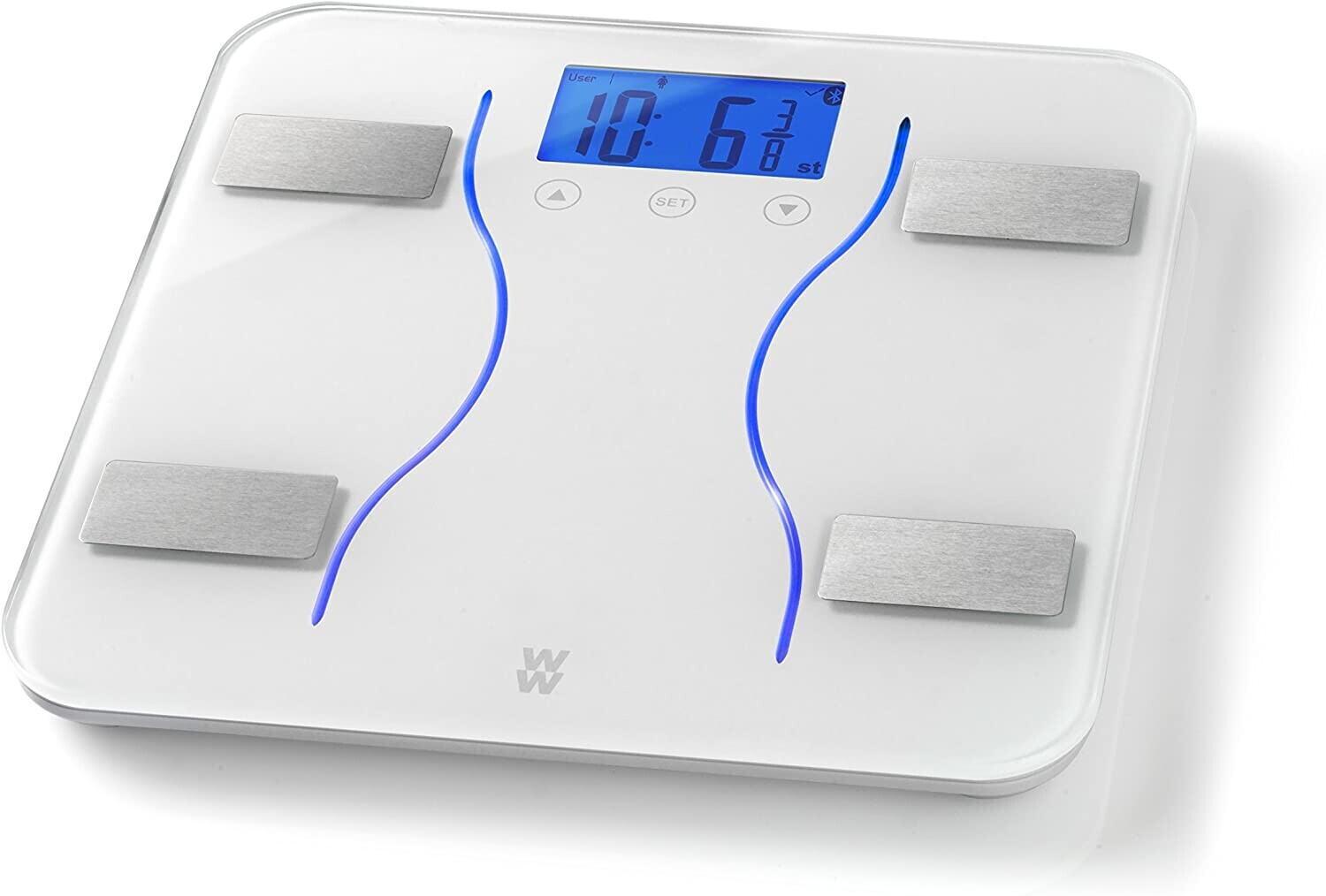 Weight Watchers Body Analysis Clear Glass Bluetooth Digital