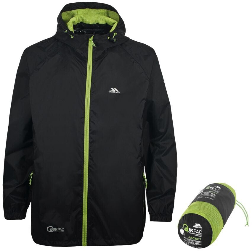 Trespass Qikpac Packaway Rain Jacket black