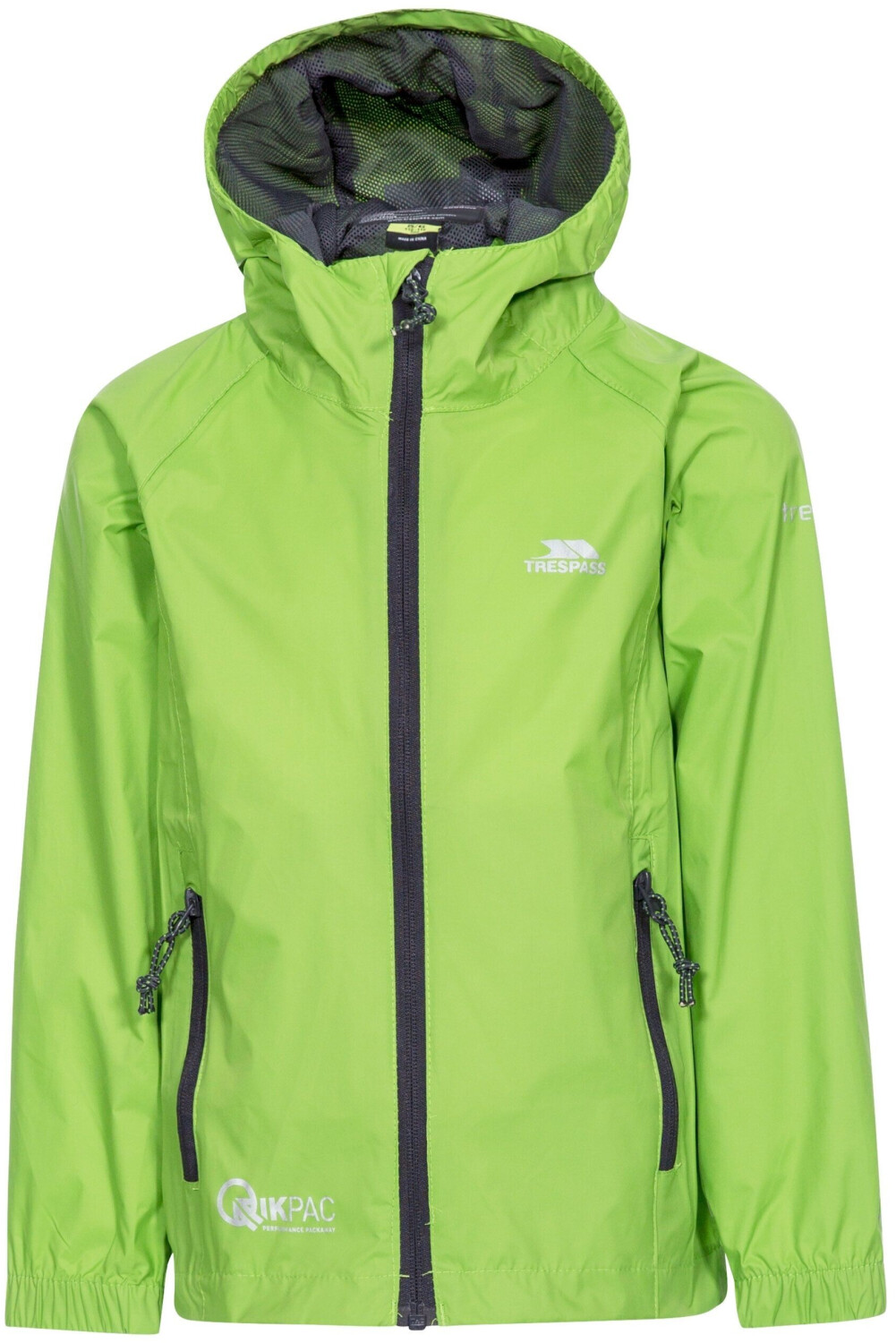 Trespass Qikpac Packaway Rain Jacket Kids leaf