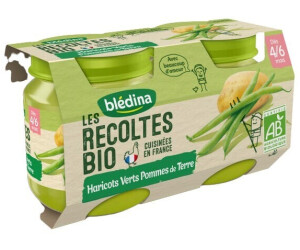 Blédina Les récoltes bio - Pots haricots verts/pommes de terre (2x130 g) au  meilleur prix sur