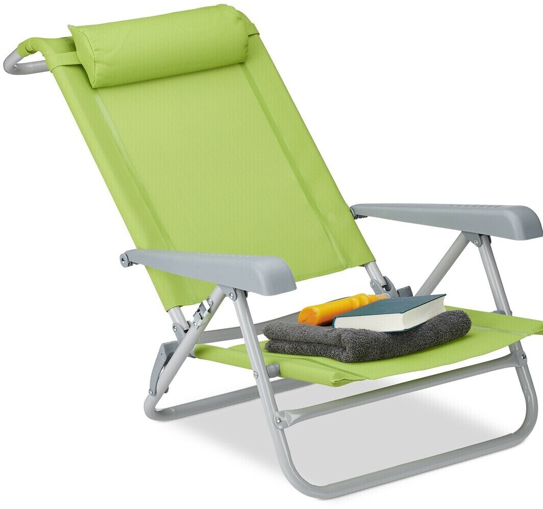 Relaxdays Foldable Sunlounger with Neck Pillow
