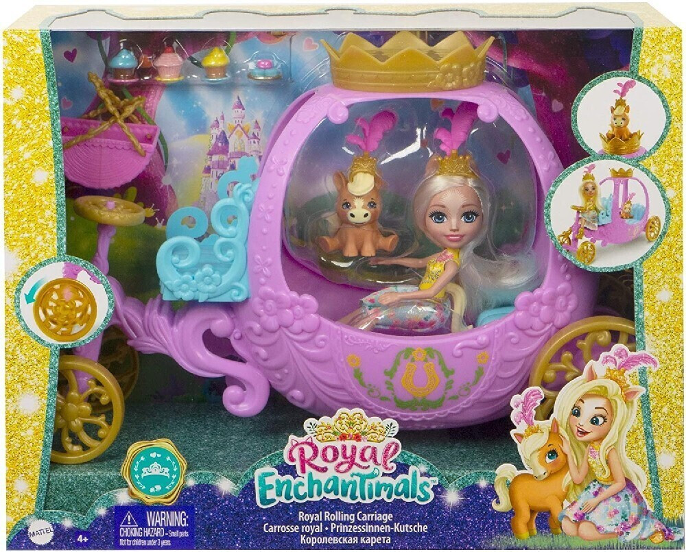 Mattel Royal Enchantimals Peola Pony/Petite Royal Rolling Carriage au  meilleur prix sur