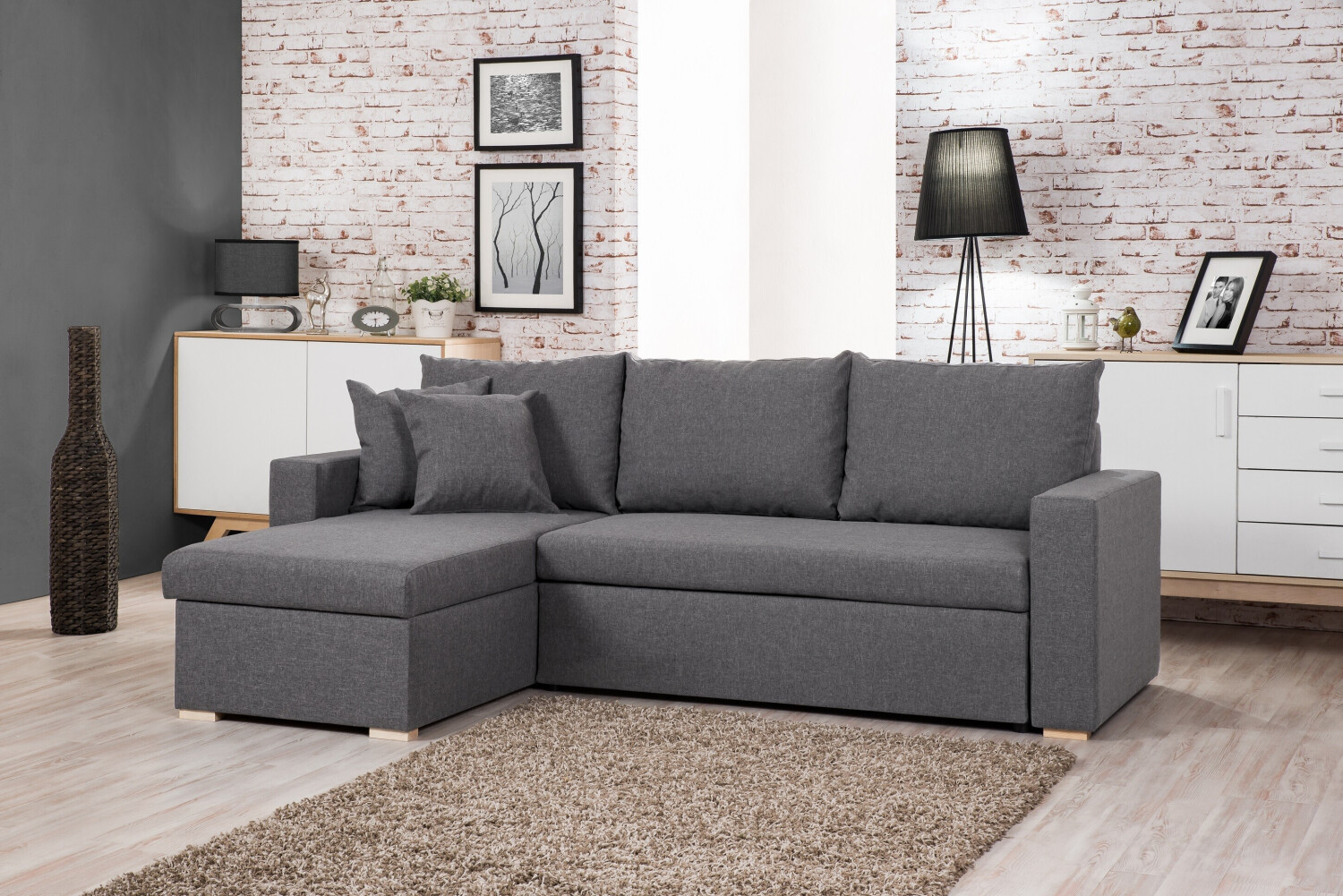 Best mobilier Canapé d'angle réversible Oakland gris clair