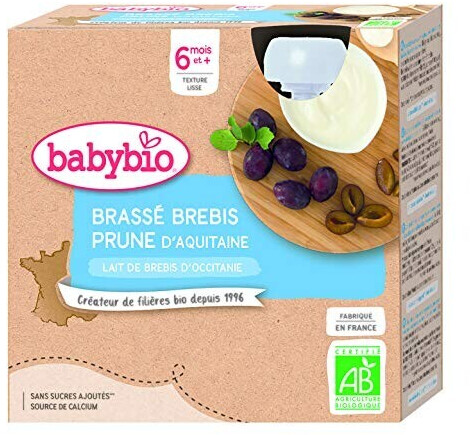 Babybio Desserts lactés - Brassé brebis prune (4x85 g)