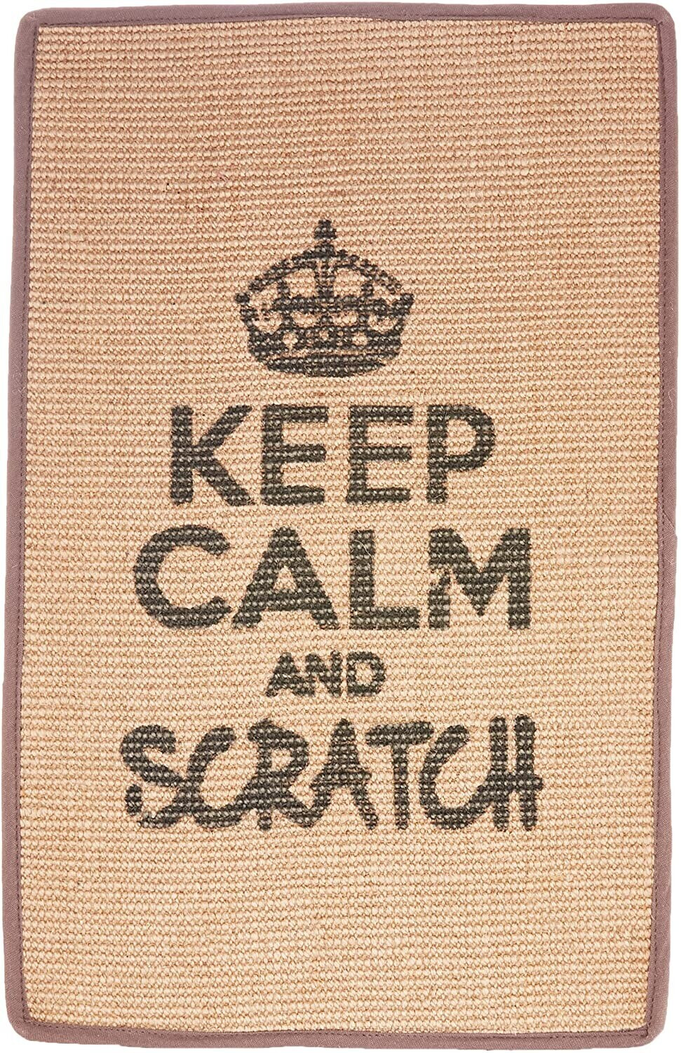 Wouapy Tapis griffoir Keep Calm and Scratch rectangulaire gris