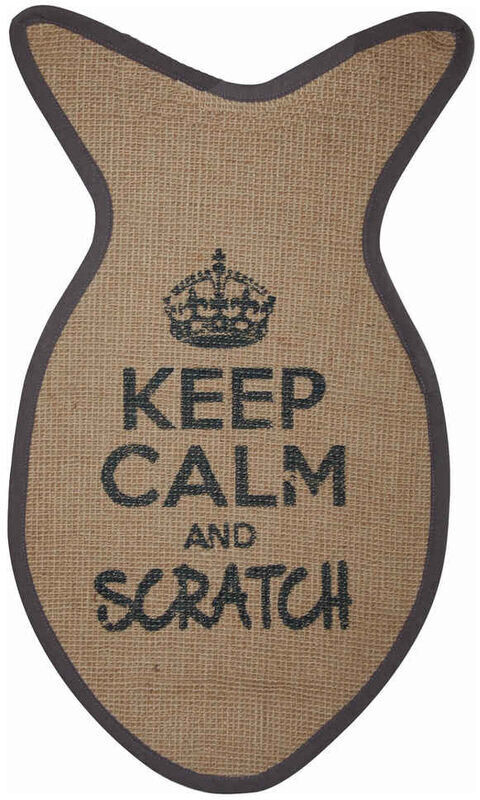 Wouapy Tapis griffoir Keep Calm and Scratch poisson gris