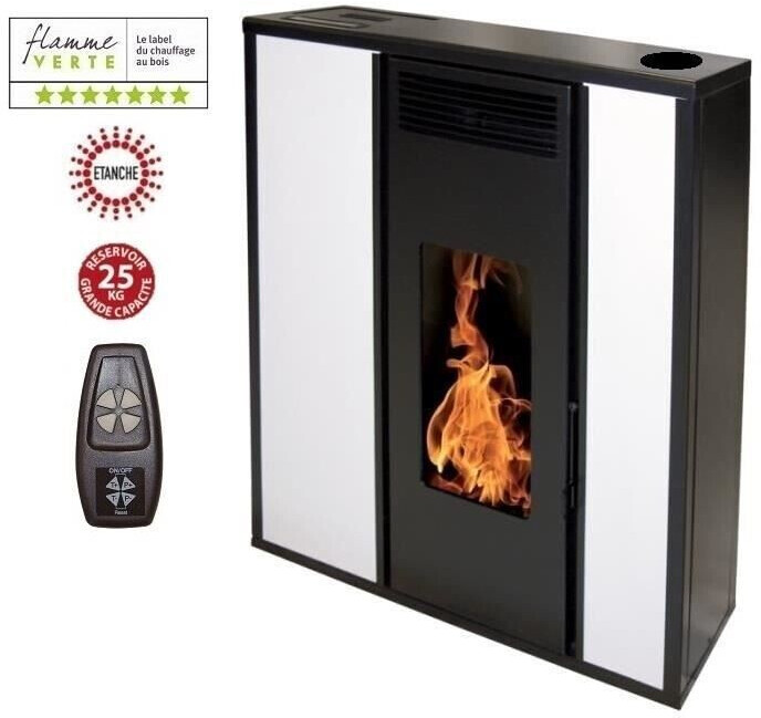Interstoves Tessa 10 kW concentrique étanche télécommande, blanc