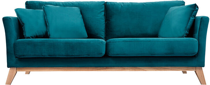 Miliboo Oslo velours bleu canard