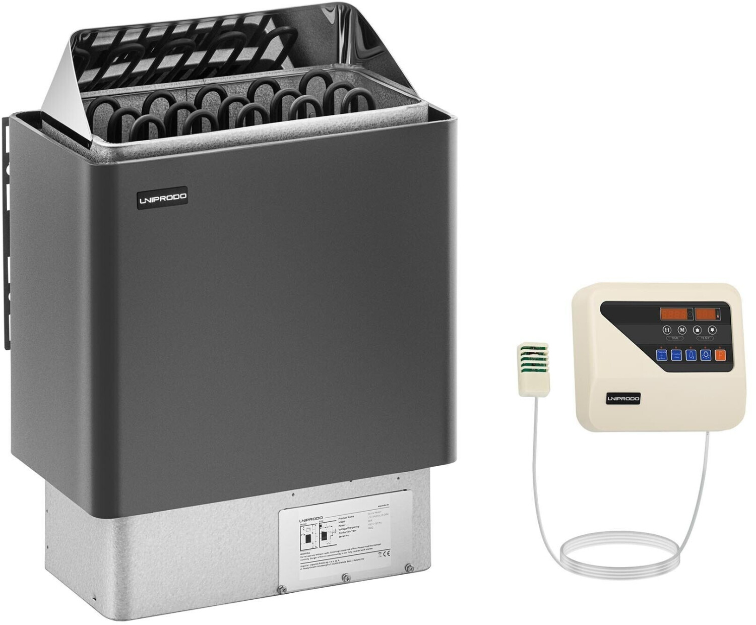 Uniprodo UNI_SAUNA_G8.0KW-SET