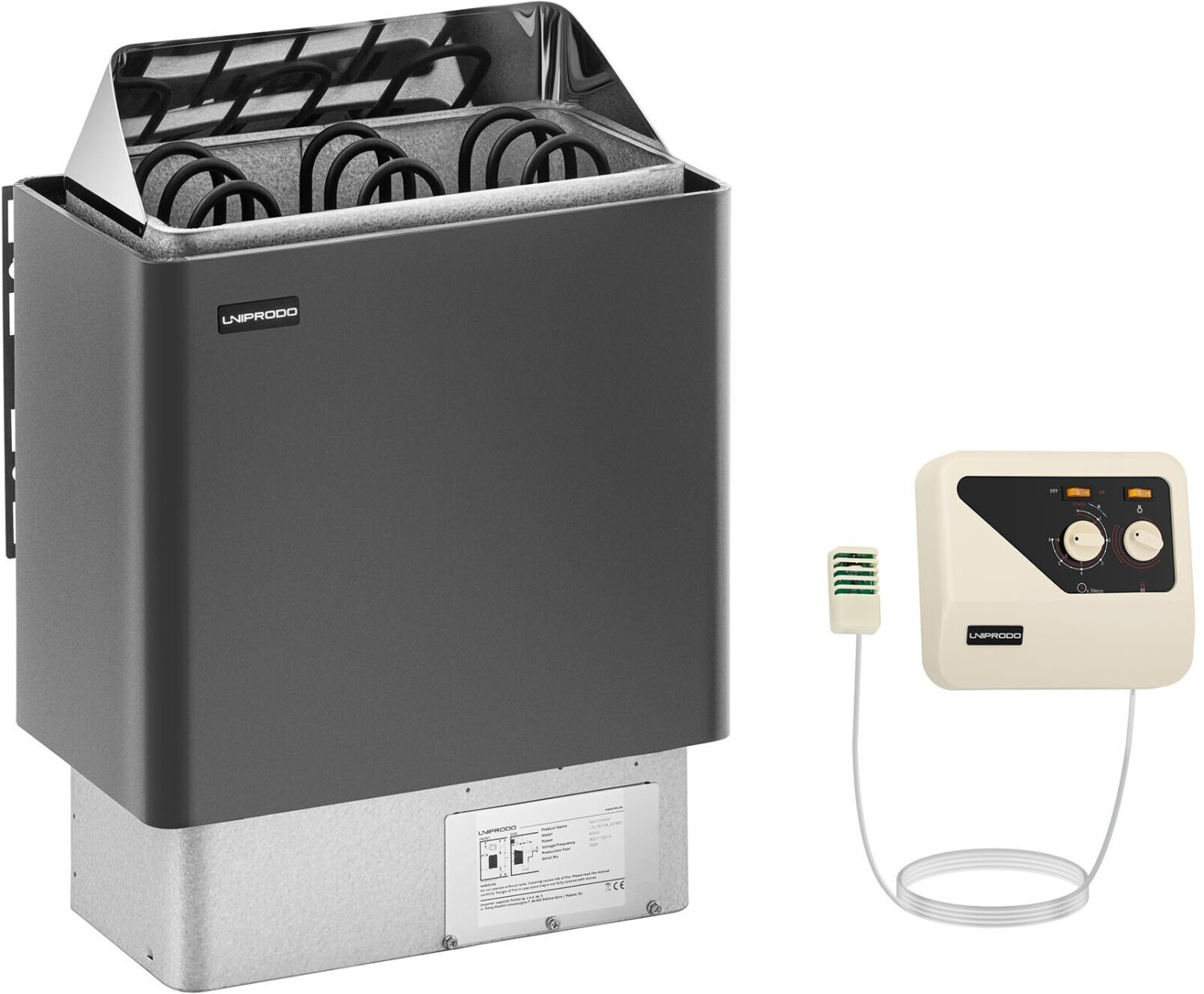 Uniprodo UNI_SAUNA_G4.5KW-SET-1
