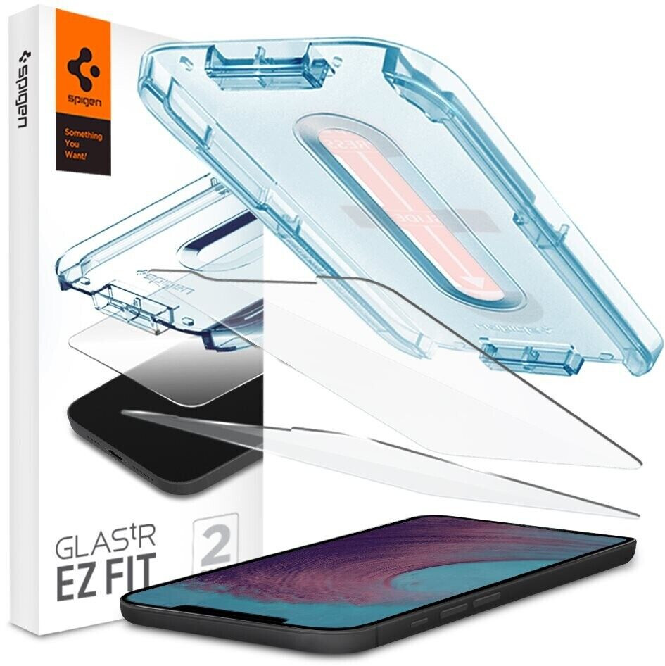 Spigen Glas.tR EZ Fit Verre Trempé pour iPhone 15 Pro Max, 2