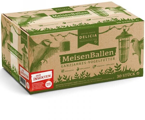 Delicia Suet Balls Eco Pack with insects 4 seasons net