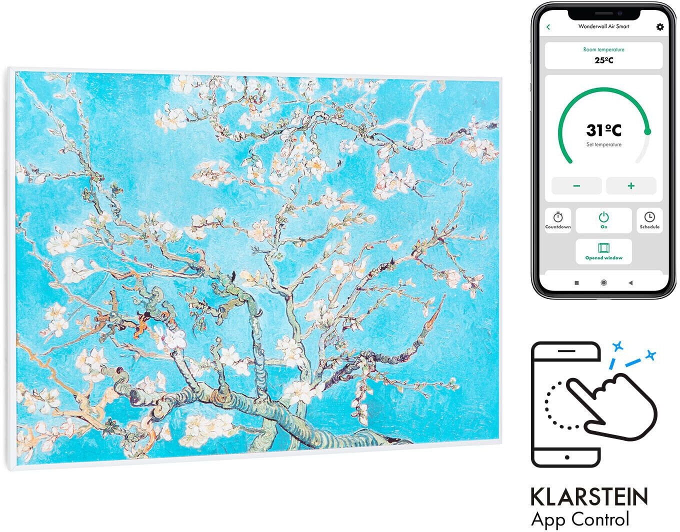 Klarstein Wonderwall Air Art Smart Fleurs d'amandier 80 x 60 cm
