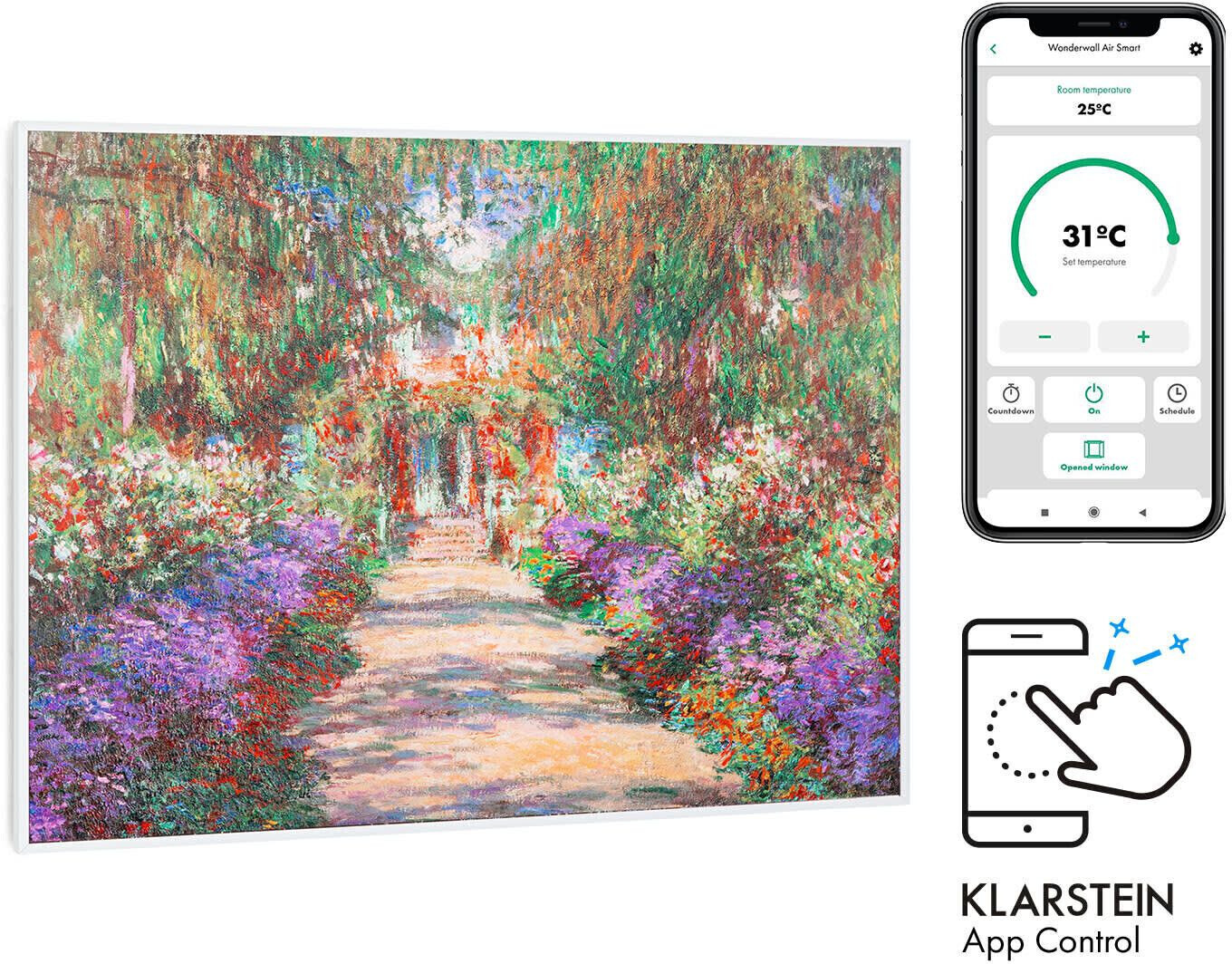 Klarstein Wonderwall Air Art Smart Chemin dans un jardin 80 x 60 cm