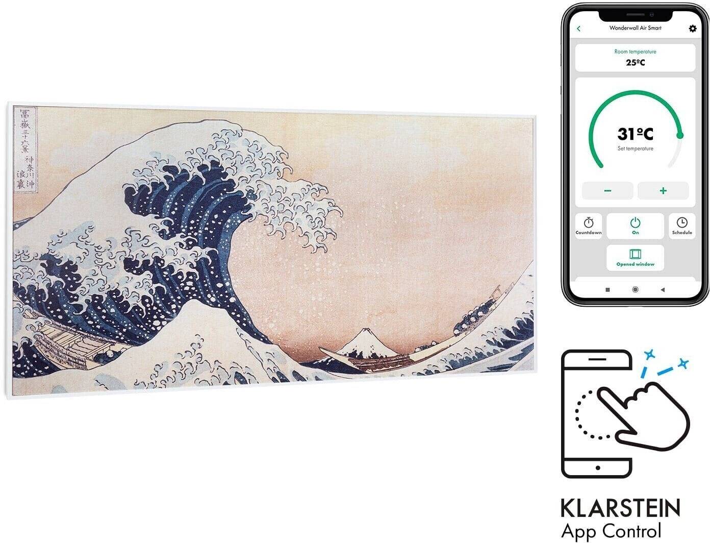 Klarstein Wonderwall Air Art Smart Vagues 120 x 60 cm