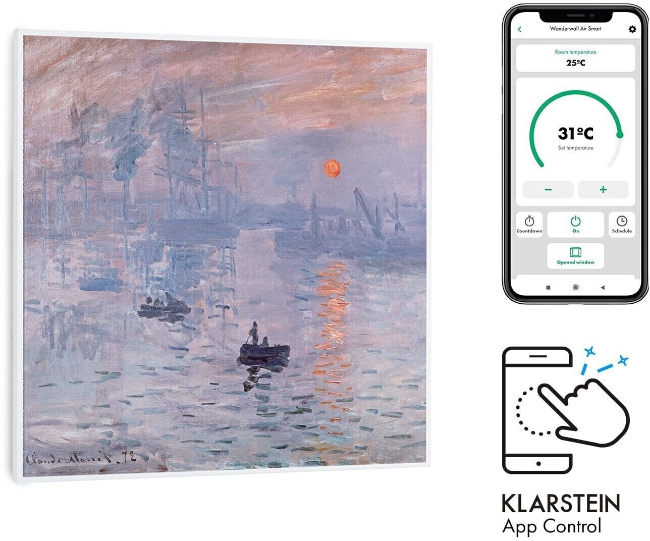 Klarstein Wonderwall Air Art Smart Lever de soleil 60 x 60 cm