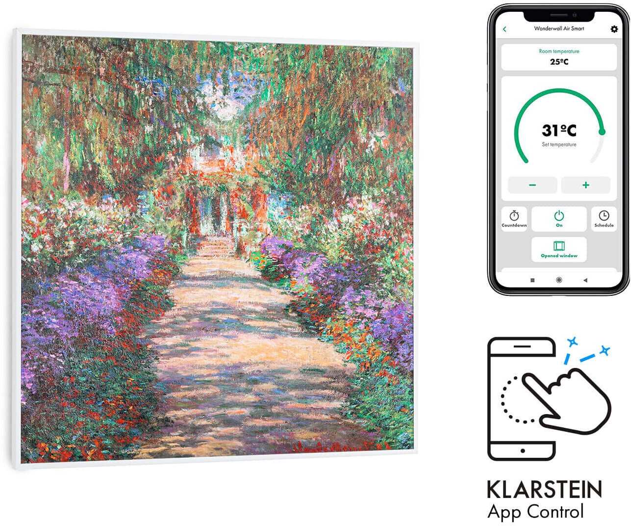 Klarstein Wonderwall Air Art Smart Chemin dans un jardin 60 x 60 cm