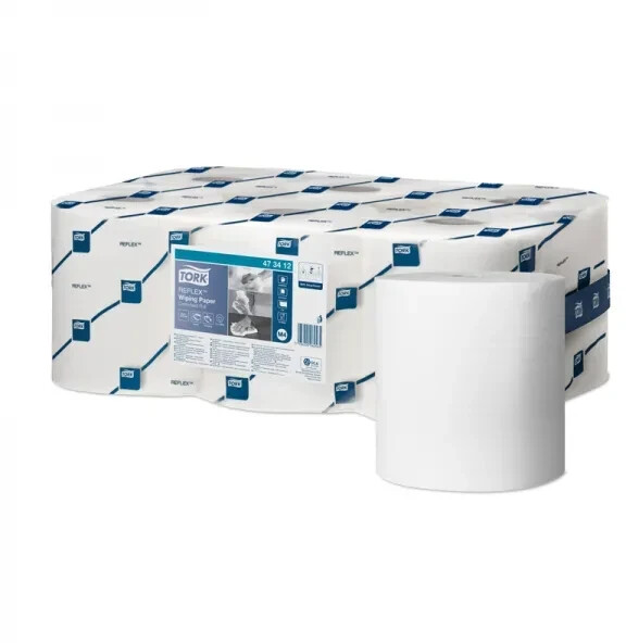 Tork Reflex multi-purpose paper wipes 1-ply, 33.5 x 19.4 cm, white 1 pack = 6 rolls