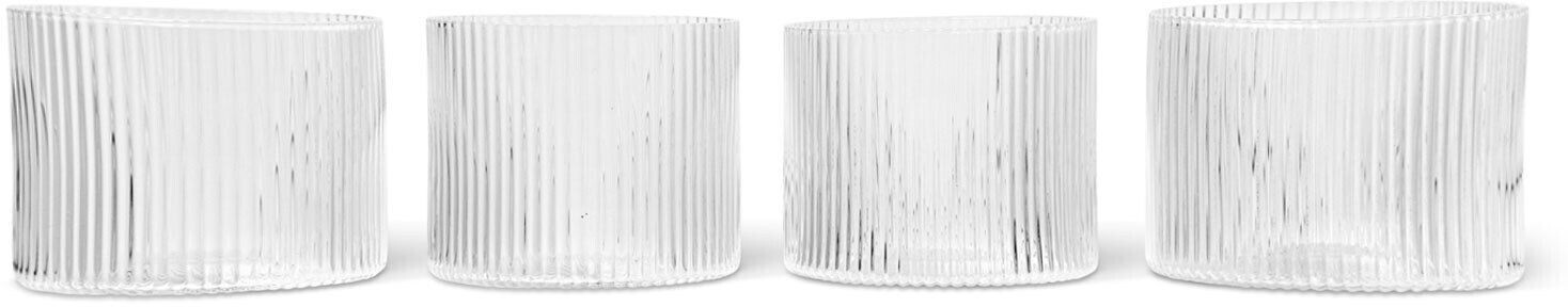 Ferm Living Ripple glass low pack of 4 clear