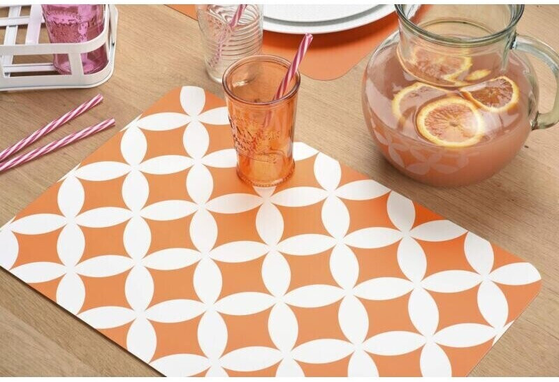 Venilia Placemat printed Eliott orange 45 x 30 cm