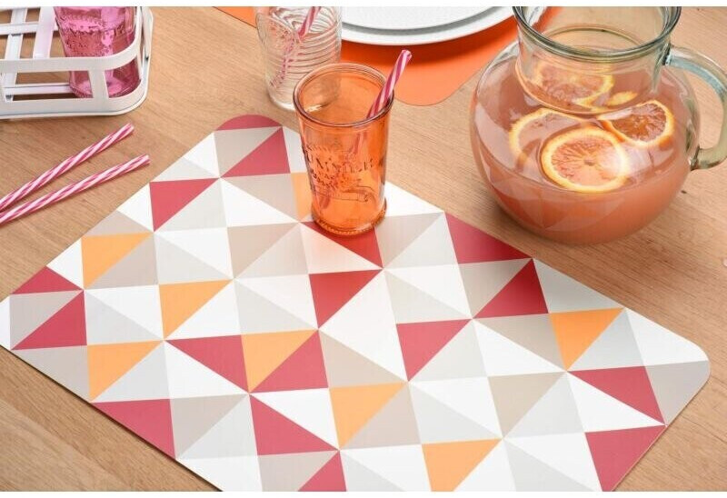 Venilia Placemat printed pyramid orange 45 x 30 cm
