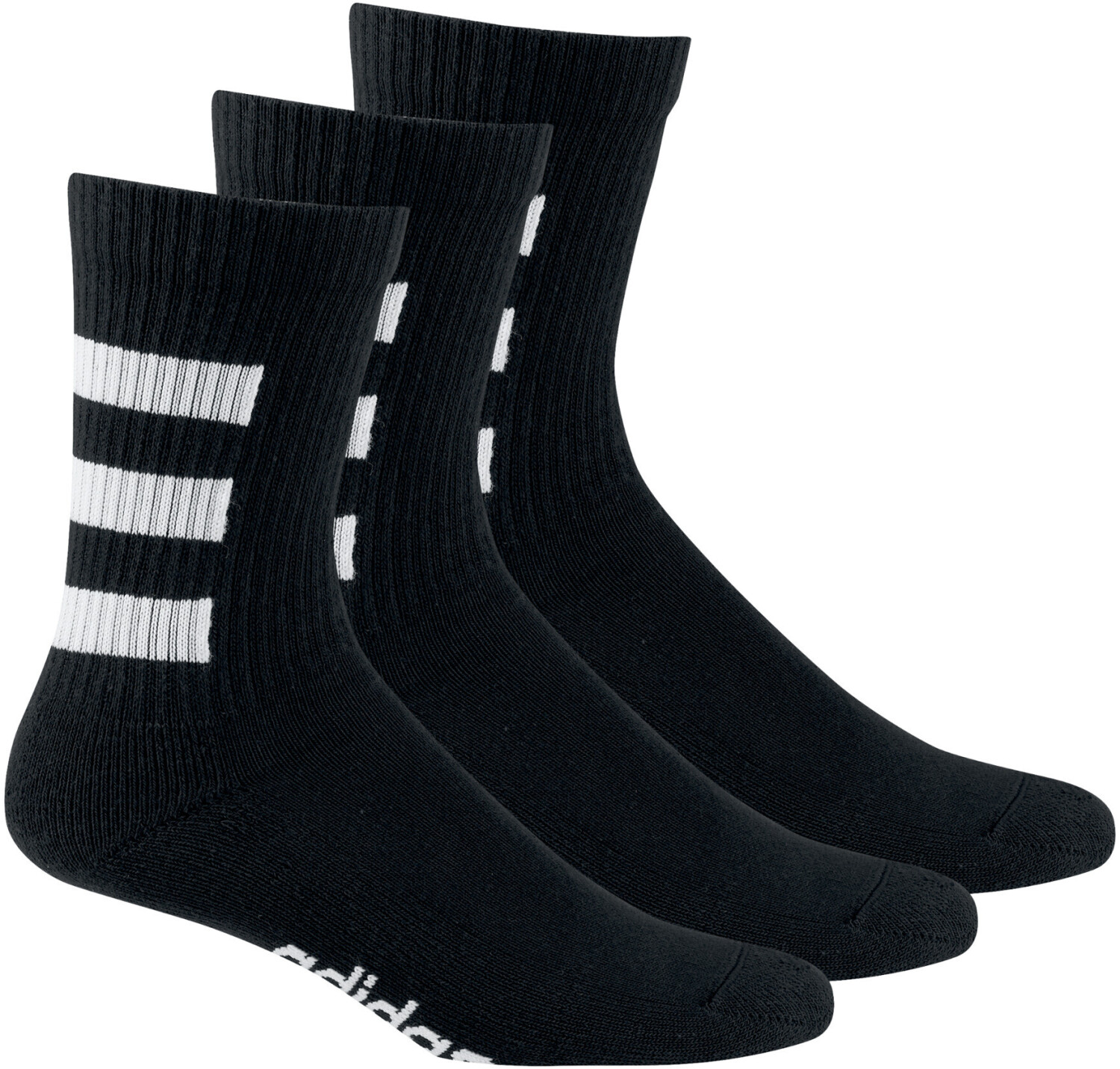 Buy Adidas 3 Stripes Half Cushioned Crew Socks black white from