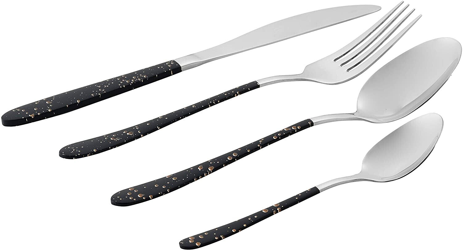 Salter 16 piece Cutlery Set black marble