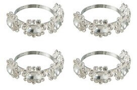 Paris Prix Lot de 4 ronds de serviette Strass 5 cm