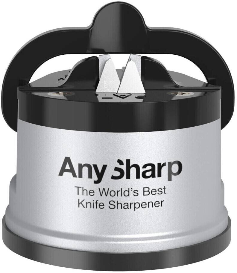 AnySharp Aiguiseur de Couteaux avec Ventouse Argent