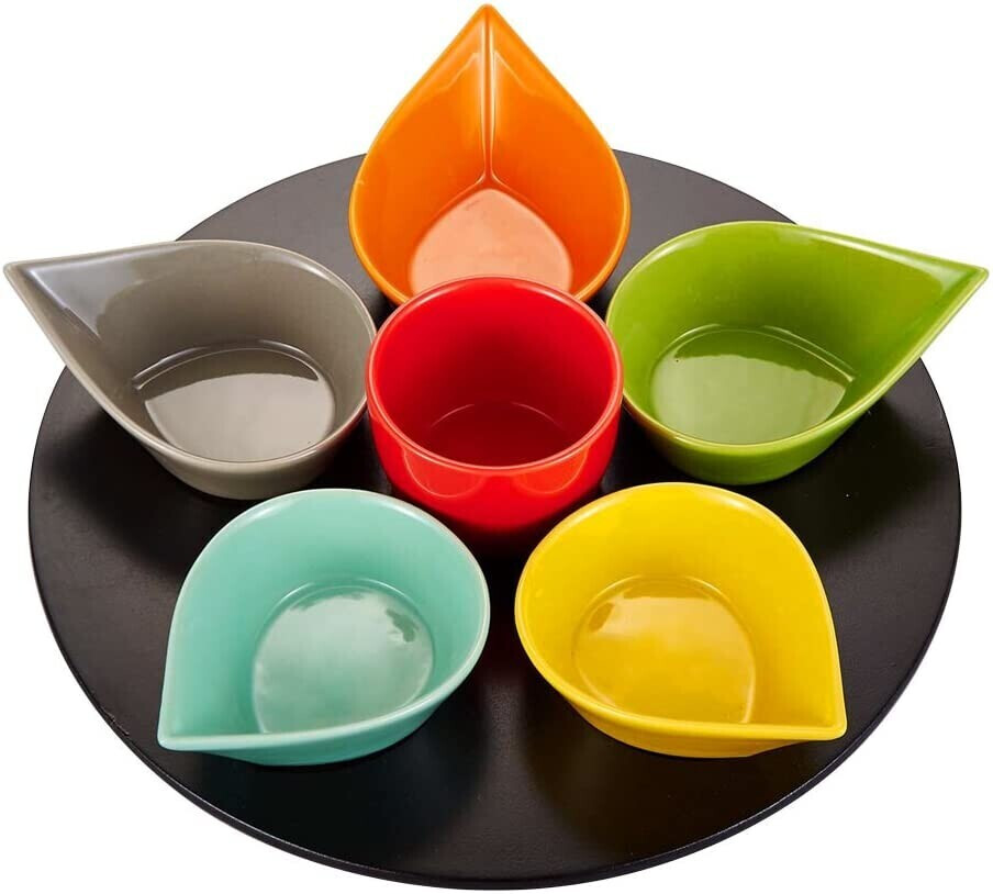Table Passion Service apéritif tournant goutte, 7 pièces multicolore