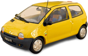 Norev Scale Model Compatible with Renault TWINGO 1995 Lemon Yellow & United  Deco 1:18 NV185297