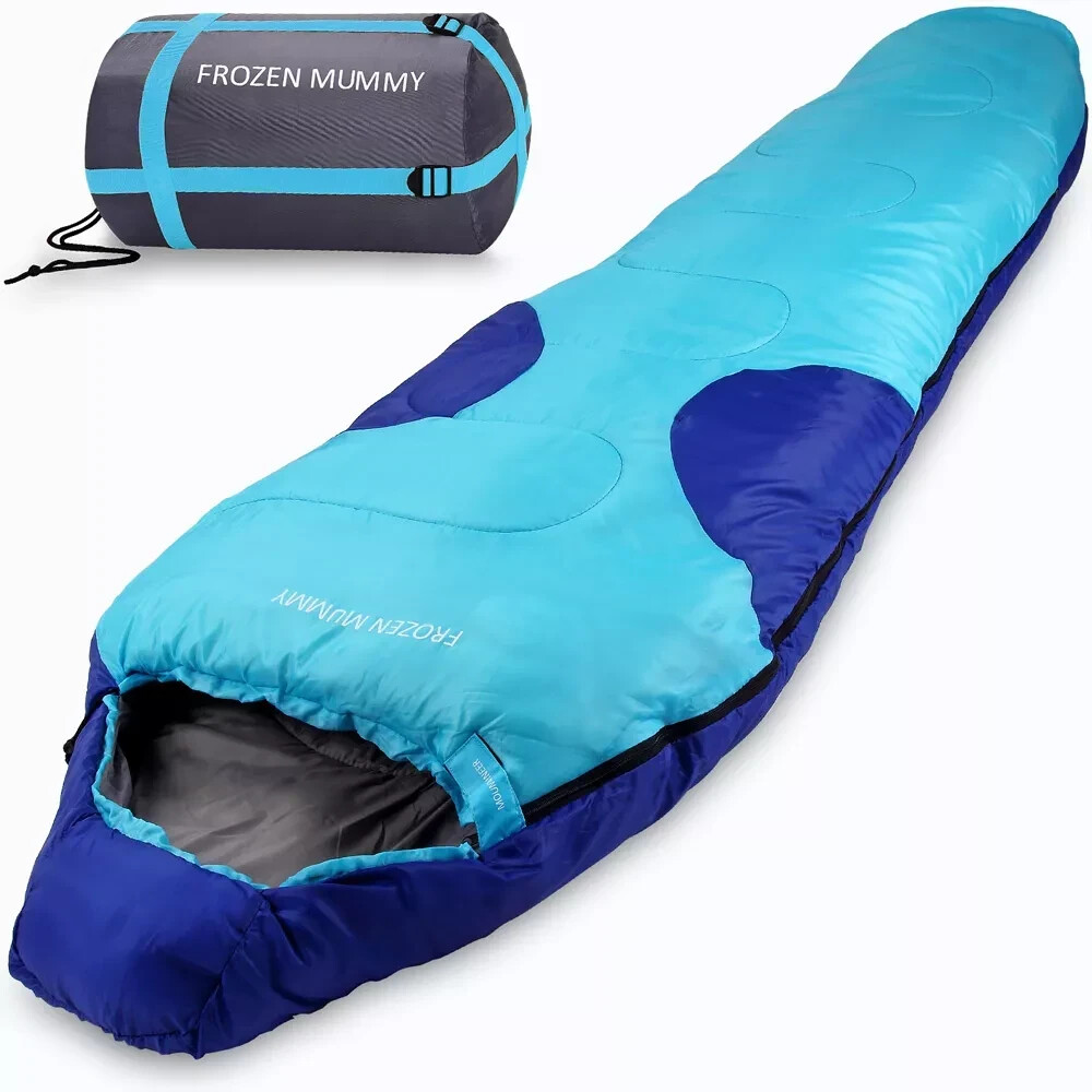 Deuba Sleeping Bag 2 Way Zipper - 230x82cm light blue navy