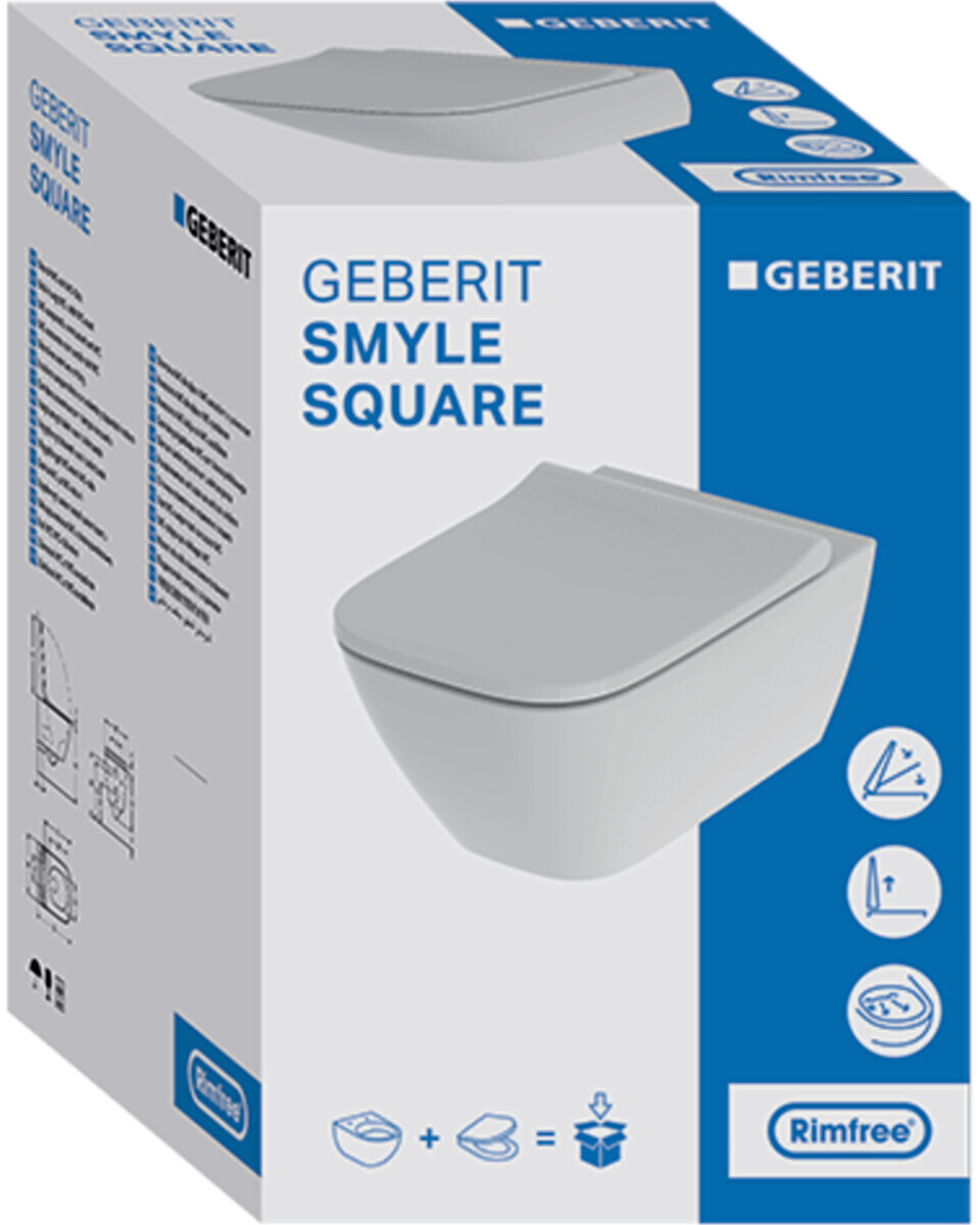 Geberit Smyle Square Set Wand-WC mit WC-Sitz weiß (500683002) ab 269,73 €  (Februar 2024 Preise) | Preisvergleich bei