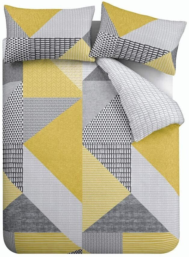 Catherine Lansfield Geo Easy Care Duvet Set Ochre - Single