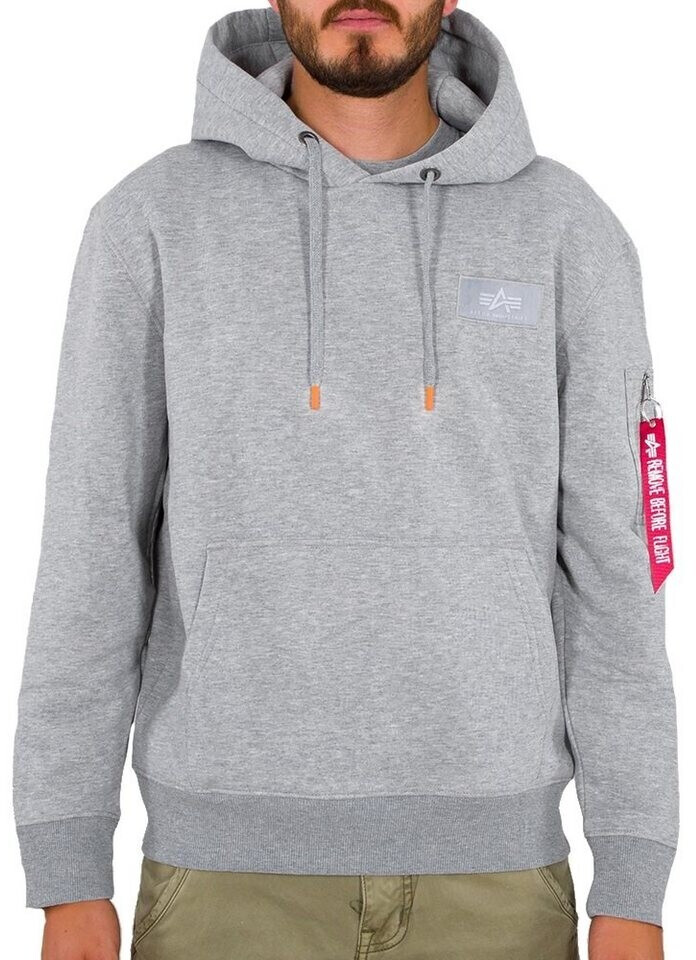 Alpha Industries Back Print Neon Print Hoody (178318NP-599) grey heather/neon orange