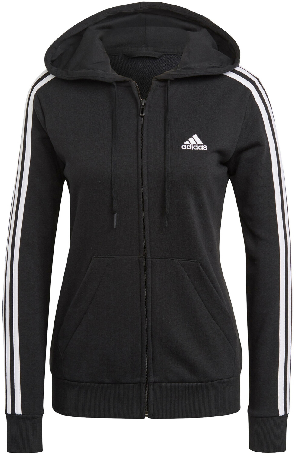 Adidas originals 3-stripes lock up boyfriend hoodie dames zwart top