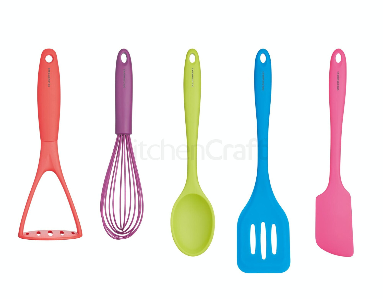 Kitchen Craft Colourworks Brights 5 Piece Complete Kitchen Utensil Set