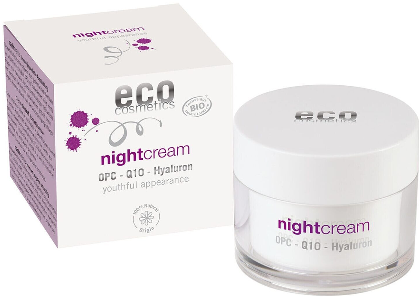 Eco Cosmetics Night Cream with OPC, Q10 and Hyaluronic Acid (50 ml)