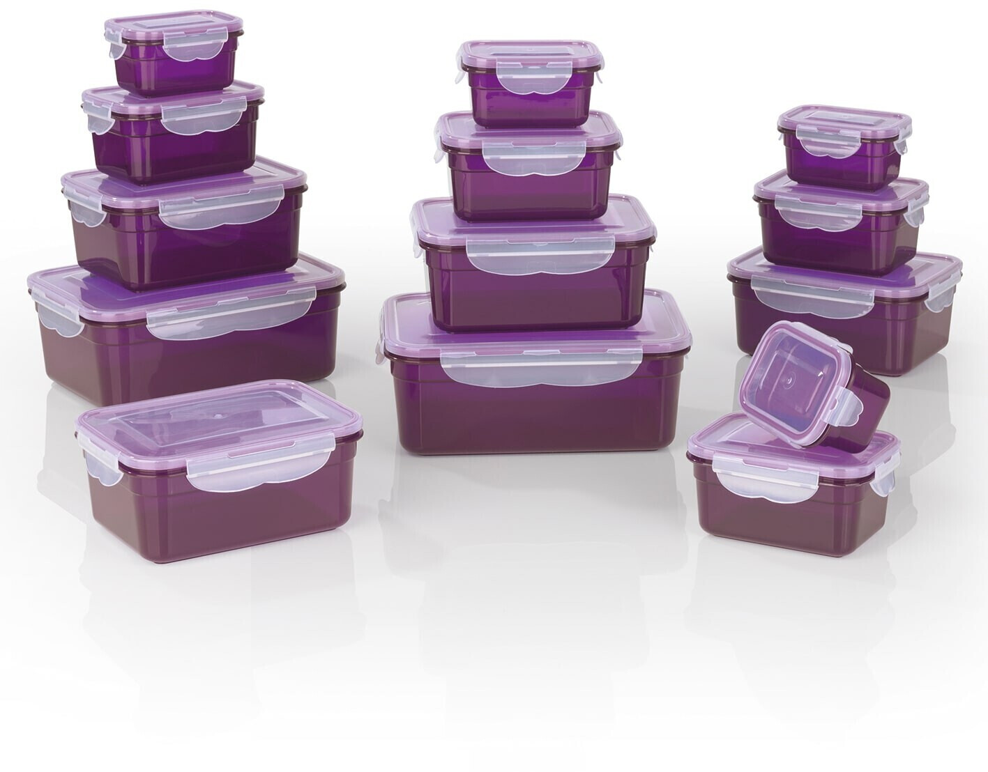 GOURMETmaxx Klick-it Container Set 28 pcs violet