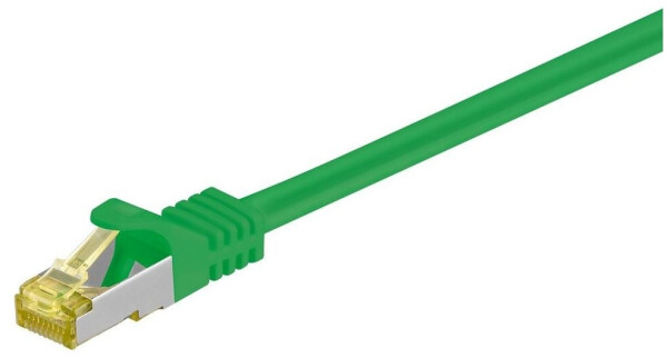 Goobay RJ45 Patchkabel CAT 6A S/FTP (PiMF) 500 MHz mit CAT 7 Rohkabel Grün 0,25m (91568)