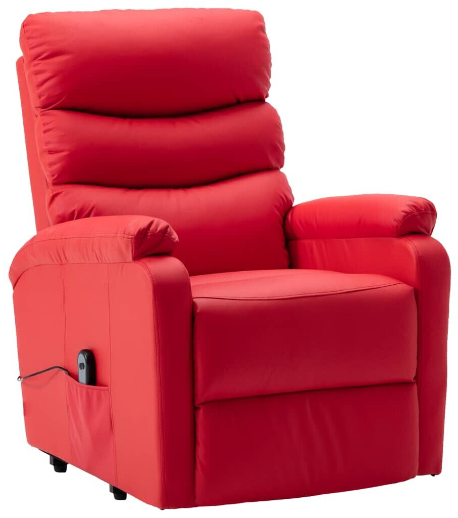 vidaXL Tv armchair with stand-up support, electric, Synthetic Leather (3212) Red