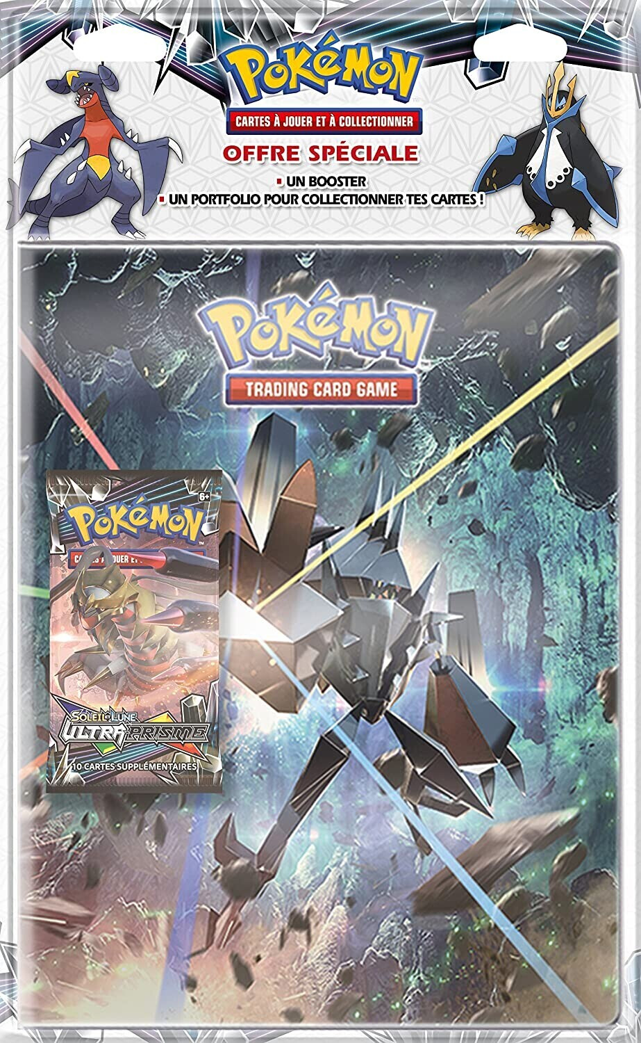 Asmodée Pokémon Portfolio et booster Soleil & Lune Ultra Prisme SL05 (français)