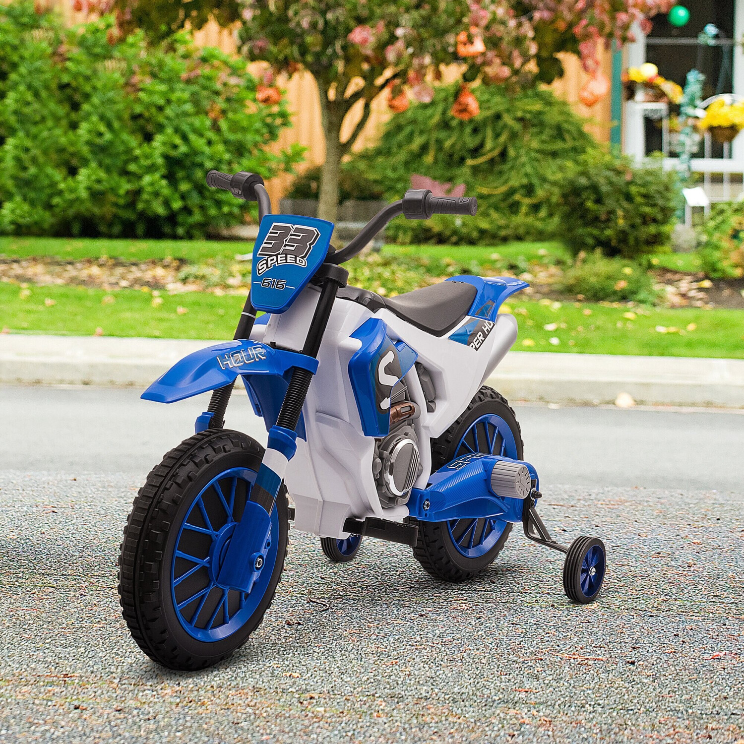 HOMCOM moto pour enfant Moto Cross Electrique avec roulettes Amovibles pour  Enfant de 3 à 8 Ans Rouge 