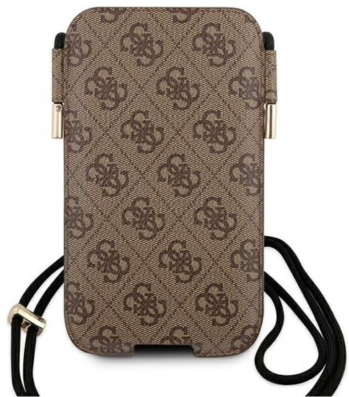 Guess PU 4G Pouch Script Logo L Brown